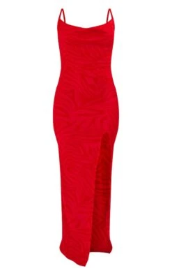 Robe Longue En Mesh Floqué Zébré Rouge à Bretelles Et Col Bénitier -Zeze Vetements Magasin 563a5dd2184f48a6065c3097e55fdaa62475f9c2 cna9153 5