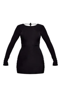 Robe Très Moulante Noire Nouée Ouverte Dans Le Dos à Manches Longues 11 Robe Très Moulante Noire Nouée Ouverte Dans Le Dos à Manches Longues -Zeze Vetements Magasin 56dccbfb9a2107cd1d76fb6f041006f59e0c25c4 cnc7750 5