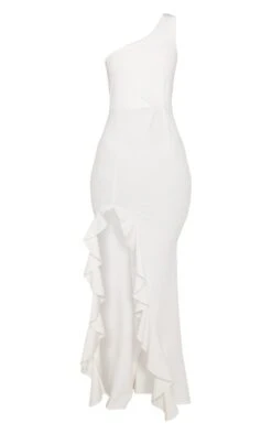 Robe Longue Blanche à Bretelle Unique Et Ourlet Volanté -Zeze Vetements Magasin 57ea319242e2086111e6b2f63d9db0d522f12d86 CLX8686 3