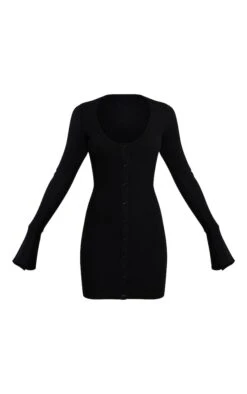 Robe Chemise Décolletée Côtelée Brossée Noire à Manches évasées 13 Robe Chemise Décolletée Côtelée Brossée Noire à Manches évasées -Zeze Vetements Magasin 5866922ea8e0d92baacb2d42187042dd64d1df23 cmv9179 6