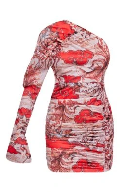 Robe Asymétrique Moulante Satinée Nude Imprimé Tatouages à Manches Bouffantes Et Fronces -Zeze Vetements Magasin 597298a444eb0e7439bd614b9c9604b39cf80c21 cnb7391 5