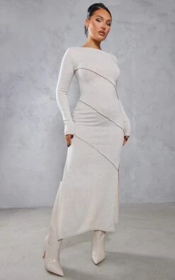 Logic Robe Mi-longue Avoine à Détail Liserés