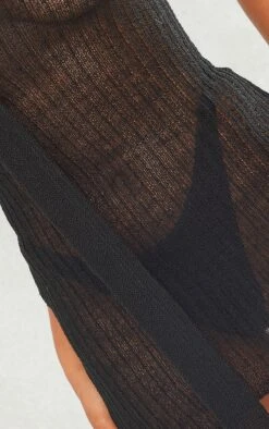 Mini Robe En Maille Tricot Fine Noire à Détail écharpe -Zeze Vetements Magasin 5d8010d3ee6d3cdec64b86e2f229236f80d74a29 cne6263 4