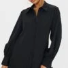 Robe Chemise Noir Profond à Volants -Zeze Vetements Magasin 5ee02e38b3c00408b9b38598a52f5bed93c37d13 cmo6889 1