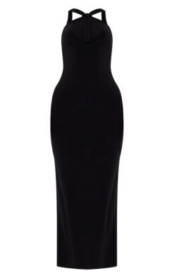 Robe Longue Moulante Noire à Col Bénitier Avec Noeud Et Dos Ouvert -Zeze Vetements Magasin 5f35b71ab7663b08789608fc38701025f0dad88c cnd2260 5