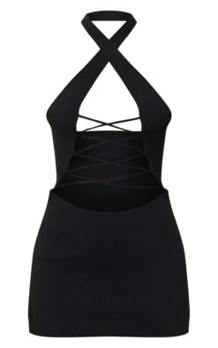 Robe Dos Nu En Maille Tricot Côtelée Noire à Lacets Devant -Zeze Vetements Magasin 607803d31ebba40c5ab634d695618cd2a02551cc cnc5902 5