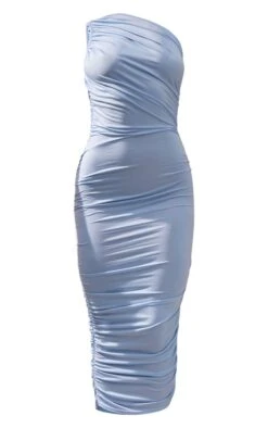 Robe Moulante Mi-longue Froncée Bleu Cendré à Bretelle Unique -Zeze Vetements Magasin 62b0d12732bcaf3b94a6b6209e30c0cc5d2aff96 cne4794 5