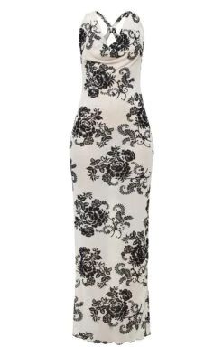 Robe Longue Transparente Nude à Fleurs Floquées Et Noeud -Zeze Vetements Magasin 62e94fc678e56b7446e62cea8e36147b6a5ef935 cnd0600 5