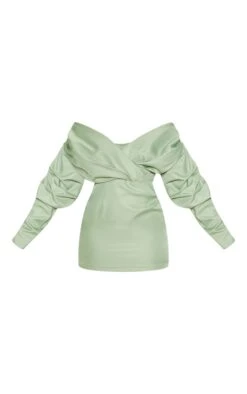 Robe Moulante Vert Sauge Froncée à épaules Dégagées -Zeze Vetements Magasin 63d55627a46a46b9f1c9bebf8b0fb4b83616d4b3 CMC5353 4
