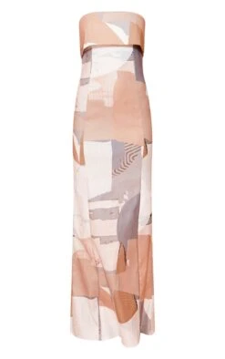 Robe Bustier Longue Taupe Imprimé Abstrait Repliée -Zeze Vetements Magasin 6412c615e3c53c912aceba27bb7dc7f1603d744a cne8511 5