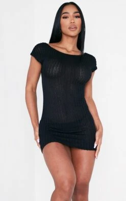 Robe Moulante Dos Nu Noire En Maille Côtelée Texturée à Mancherons 8 Robe Moulante Dos Nu Noire En Maille Côtelée Texturée à Mancherons -Zeze Vetements Magasin 6662c77afb5a7abd157a740637499857b52729bd cnd8871 2