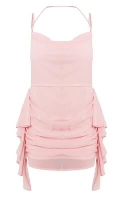 Robe Droite En Mousseline De Soie Rose Pâle Volantée à Col Bénitier Et Dos Nu Noué -Zeze Vetements Magasin 66a9d3a409d98c98ad207fcc0f8b0d0b35dc9c98 cne1430 5