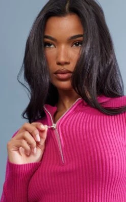 Mini Robe Pull Rose Vif à Zip -Zeze Vetements Magasin 67c2e948964c0265d6e92e9ef8859e3dd02e2f9d cnb1427 4