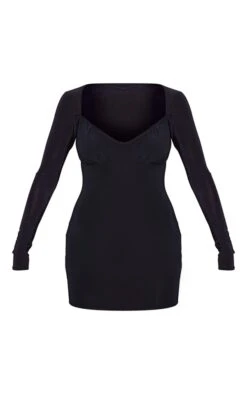 Robe Moulante Noire à Buste Froncé Et Manches Longues -Zeze Vetements Magasin 6af8a7f7ddedfd23cdbb3cd42c52e33305921926 cnd2297 5