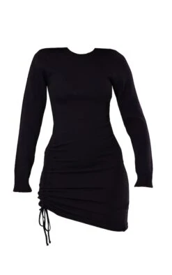 Robe Mi-longue Asymétrique Froncée Noire à Manches Longues -Zeze Vetements Magasin 6c90ad80474da01d4604ed034e236cdc7fb69ee6 cmu0240 6