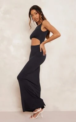 Robe Longue Moulante Noire Découpée à La Taille Sans Manches -Zeze Vetements Magasin 6cd8b4243bfa2cb30a6425f211ca3bc802c2ce2b cne1460 3