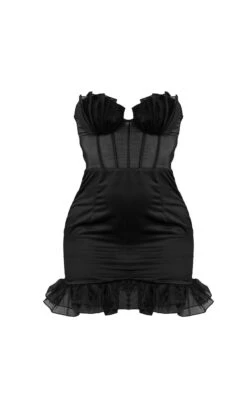 Robe Corset Moulante En Nylon Noir à Bonnets Et Ourlet Volantés -Zeze Vetements Magasin 6d2f121793856dff99e0ce70795b8aba0eaa1db9 cnc7822 5