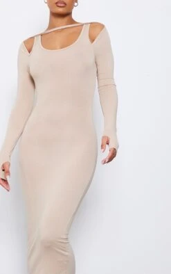 Robe Mi-longue En Jersey Gris Pierre à Bretelles Et Manches Longues -Zeze Vetements Magasin 702ce9b3fc13875607f45fb12f88f7cccb55a0be cnd4103 4