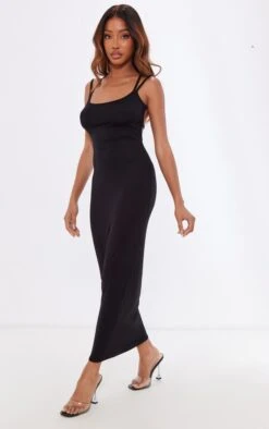 Robe Longue En Jersey Noir à Bretelles Dans Le Dos -Zeze Vetements Magasin 73e61a3ead6166a88365068daefbcbe331351fef cnd5506 3