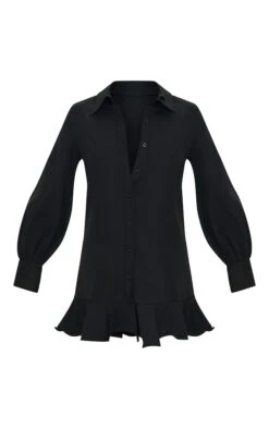 Robe Chemise Noir Profond à Volants -Zeze Vetements Magasin 74c70d5234b1f4cfcb8f47efe3889a7475f3fb11 cmo6889 5