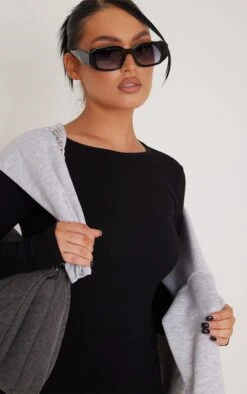 Robe Moulante Côtelée Structurée Noire Froncée à Détail Contours -Zeze Vetements Magasin 760f103446608252489d4b821a01f5c55f90a3d2 cnc6728 4