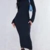 Robe Longue Texturée Noire à Manches évasées Et Dos Noué -Zeze Vetements Magasin 763da1120c138d520e4686e461b3661dd177a75f cnc6648 1