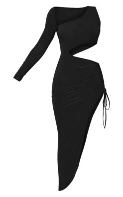Robe Mi-longue Moulante Noire Froncée Asymétrique à Découpes -Zeze Vetements Magasin 7bb8959004319a9a283a235c416cd1bcb54793cd cnc6166 5