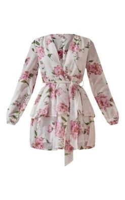 Robe Patineuse Blanche à Imprimé Floral En Mousseline De Soie Avec Décolleté Plongeant -Zeze Vetements Magasin 7ea65d0a3844dfb8be7074615efd888e2a8d1a7f clv2486 5