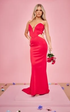 Robe Longue Découpée En Néoprène Rouge à Armatures -Zeze Vetements Magasin 7fedea70b27ae12c371d79c41abe3287bef283c2 cnd9022 3