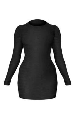 Robe Moulante Texturée Noire à Manches Longues Et Col Ras -Zeze Vetements Magasin 816ca229ec5c11b9ebbcf206e9e584bb5a6a6442 cnb9614 5