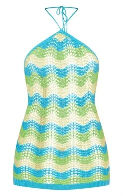 Robe Dos Nu En Maille Tricot Crochetée Bleue à Effet Vague -Zeze Vetements Magasin 81ae29b461c18aef056e5719c385888281925eaf cnc6511 5