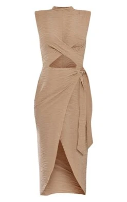 Robe Mi-longue Portefeuille Texturée Gris Pierre à Col Montant Et Taille Croisée -Zeze Vetements Magasin 822ac6d2c6fd7f70bfc432ea0ab664d1fac65f56 cnb7303 5