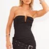 Robe-bustier Ceinturée Moulante Noire En Maille Tissée à Poches Et Barre En V -Zeze Vetements Magasin 851c179ed68530740fc68be113850fe347cd5e5e cne7693 1