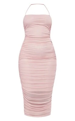 Robe Longue En Mesh Très Froncé Rose Croisée Sur Le Cou -Zeze Vetements Magasin 864ce8113793a71abc3d3124a442a9a6e5506e20 cnc6216 5