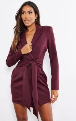 Robe Blazer Cache-coeur Prune