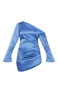 Robe Moulante Asymétrique Satinée Bleue Drapée -Zeze Vetements Magasin 8704d4f6ed171a1e11ec7c401e9772f3183e72df cnc7681 5