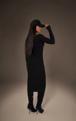 Zero Renew Robe Mi-longue Très Côtelée Noire à Col Carré -Zeze Vetements Magasin 895d25c8205c5e7707e73d07d731f371fad6da3d cnc1169 3