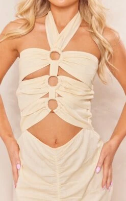 Robe Moulante Dos Nu En Effet Lin Crème à Multiples Découpes Et Anneaux -Zeze Vetements Magasin 899529381e48775763e51c0ce17780967964d698 cne1374 4