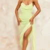 Robe-bustier Longue En Mousseline De Soie Froncée Vert Citron à Jupe Drapée -Zeze Vetements Magasin 8a9160315144b417d7507d9e3e5eae048a8aab8e cne2983 1