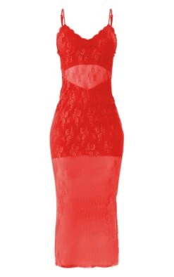 Robe Mi-longue En Dentelle Rouge à Bretelles Et Détail Découpe -Zeze Vetements Magasin 8dcfbce503c6b9f41362705bbaac4cc26becc185 cne2687 5