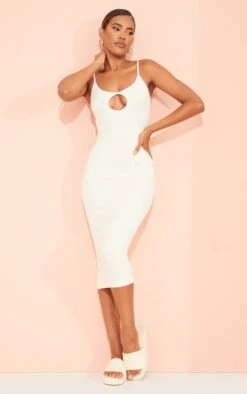 Robe Mi-longue écrue Côtelée Structurée Découpée à Bretelles Et Contours -Zeze Vetements Magasin 8f3d3db37398815419ec23ba1c05d79329716448 cmy4945 4