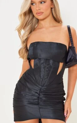 Robe Moulante Bustier Tissée Froncée Noire à Découpes -Zeze Vetements Magasin 8f70e34a35fb4260224f10a01a77181e0e052887 cnd2209 4