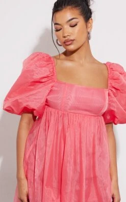 Robe Droite En Organza Rose à Manches Bouffantes -Zeze Vetements Magasin 903f411f111f995ecd0ace62d8aaaf872ba7f927 cnb7157 4