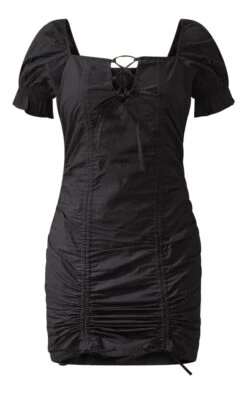 Robe Moulante Froncée Noire à Lacets Et Manches Bouffantes -Zeze Vetements Magasin 9076420479f5dd25b2adf5f0e8430196e4a10f58 cnd5464 5