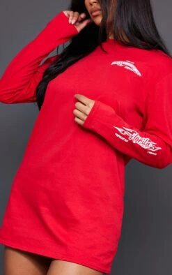 Robe T-shirt Rouge Délavé à Imprimé Motorcross -Zeze Vetements Magasin 914a29e4791291b56a91a3943fa375491d514862 cnc6650 4