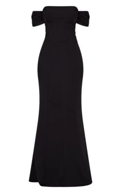 Robe De Soirée Style Corset Noire à Col Bardot -Zeze Vetements Magasin 91a932b8b3c9bfe3885901140bb2506fc2c2f36a cmv0312 6