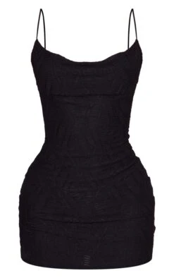 Robe Droite Texturée Noire à Col Bénitier Et Bretelles -Zeze Vetements Magasin 91cb20a4cbf0090fb6d248892339fd282841616f cne7705 5