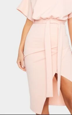 Robe Mi-longue Portefeuille Nude à Manches Kimono -Zeze Vetements Magasin 9253abad68a303974a1224daa7957c8f09b511c2 CML1653 4