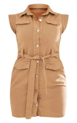 Robe Très Courte Style Utilitaire En Jean Camel -Zeze Vetements Magasin 93704a8fa5091388fb306b2305b1afc1aeaba765 cnd5785 5