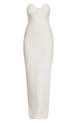 Robe Longue Bustier Blanche à Détail Corset Et Derrière Fendu -Zeze Vetements Magasin 9a63dd679f2c19394ec4644c1e1190d3367c6935 cnd0007 5